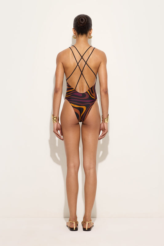 Marmo Print Swimsuit