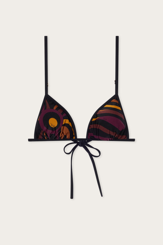 Top Bikini in Stampa Marmo