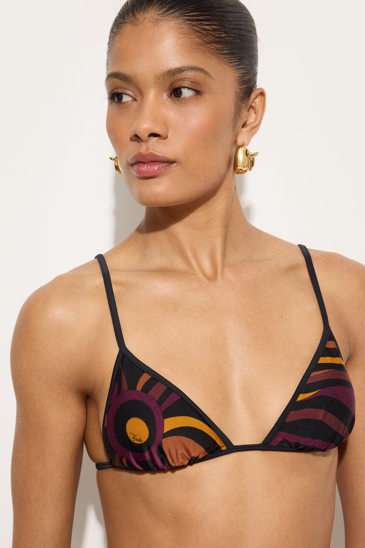 Top Bikini in Stampa Marmo