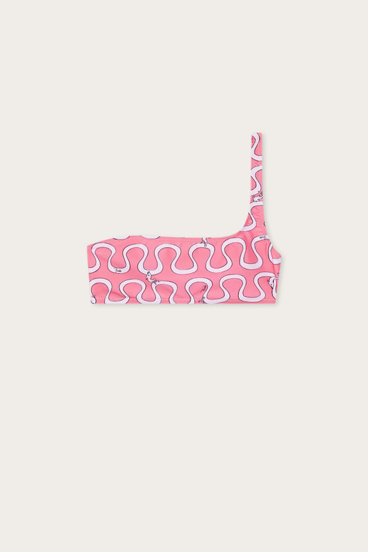 Onda Print One-Shoulder Bikini Top