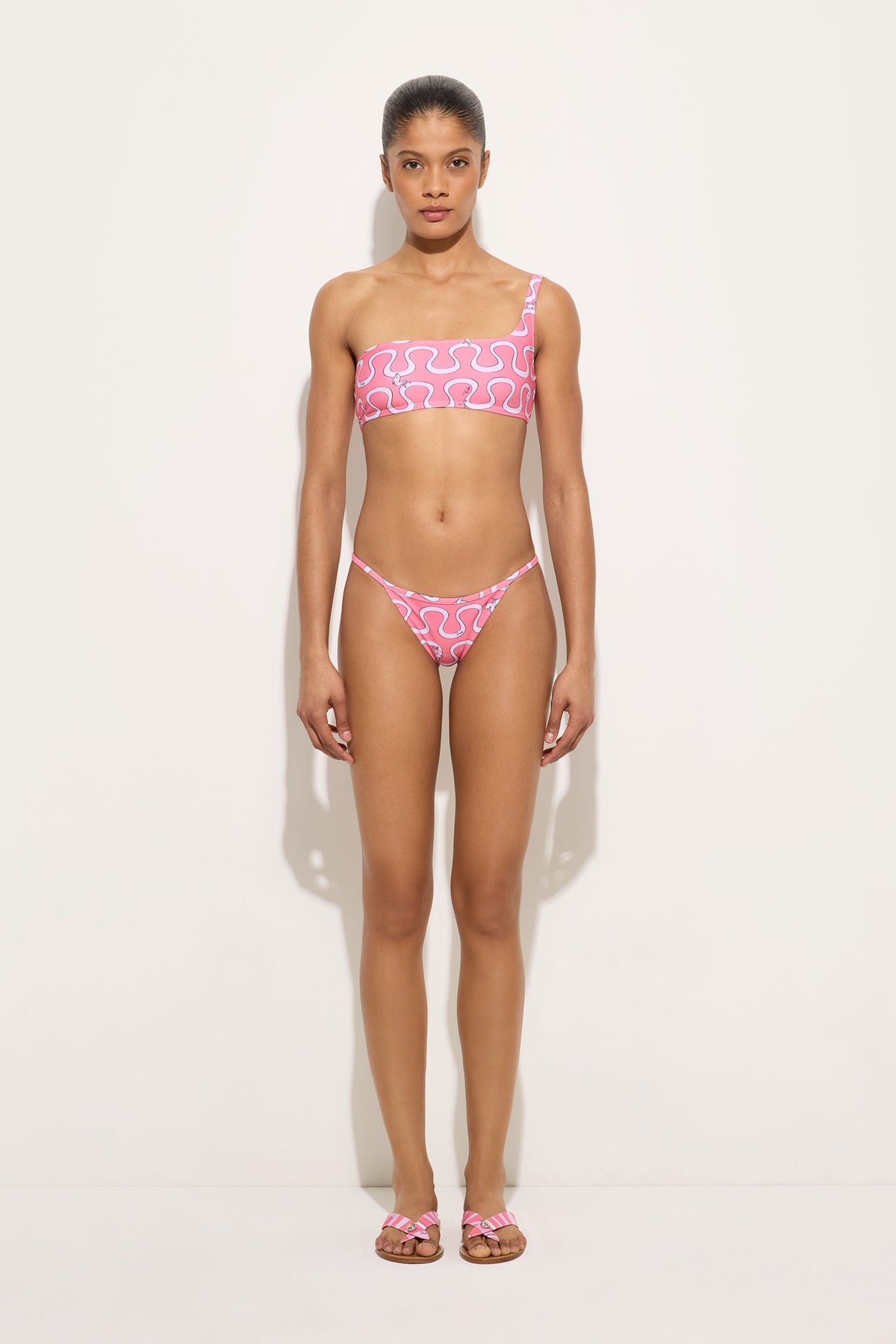 Onda Print One-Shoulder Bikini Top