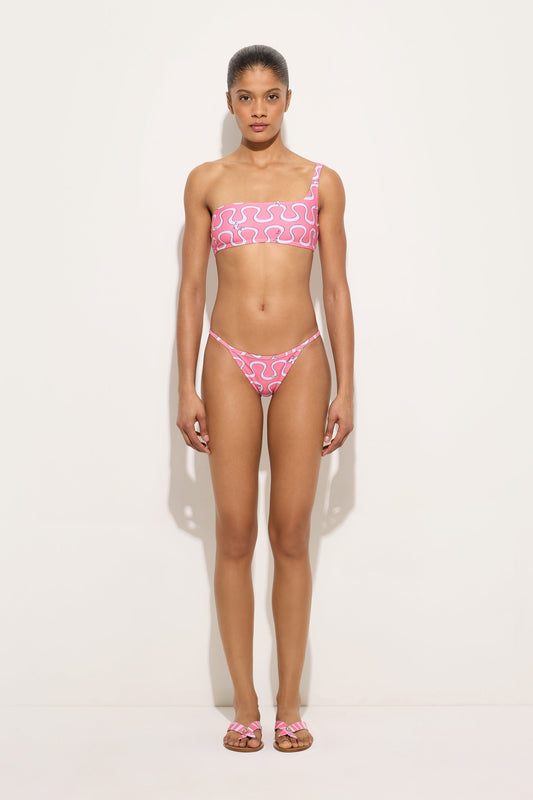 Onda Print One-Shoulder Bikini Top