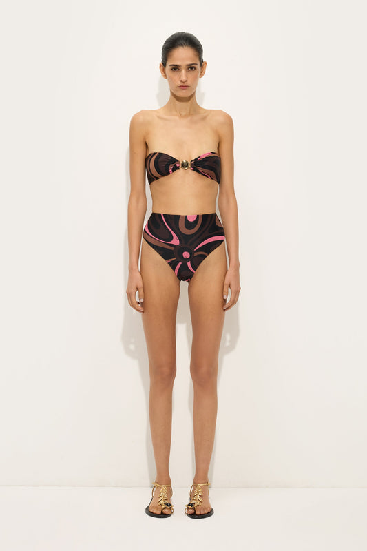 Top Bikini in Stampa Marmo