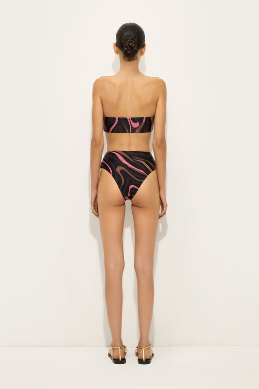 Top Bikini in Stampa Marmo