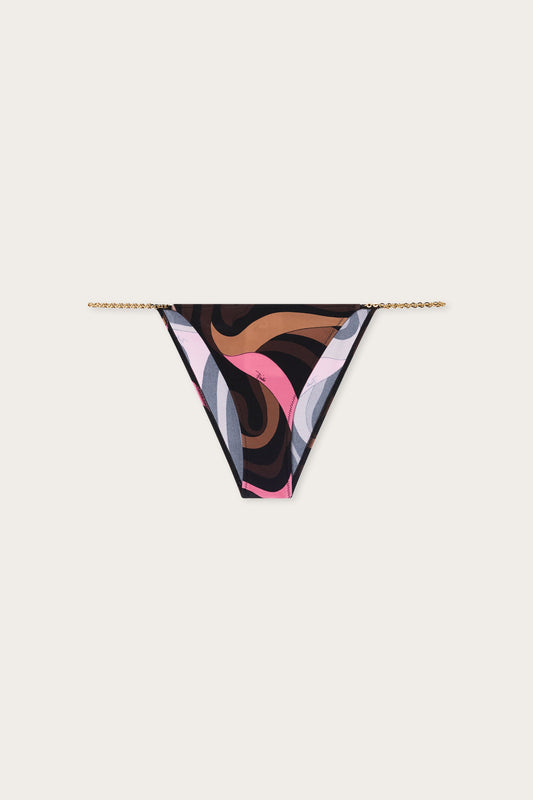 Slip Bikini in Stampa Marmo