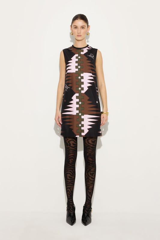 Valdimontone Print Silk Dress