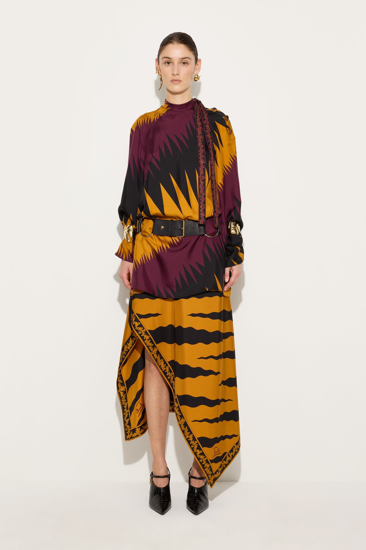 Drago Print Silk Dress