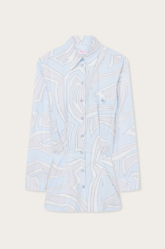 Labirinto Print Cotton Shirt Dress