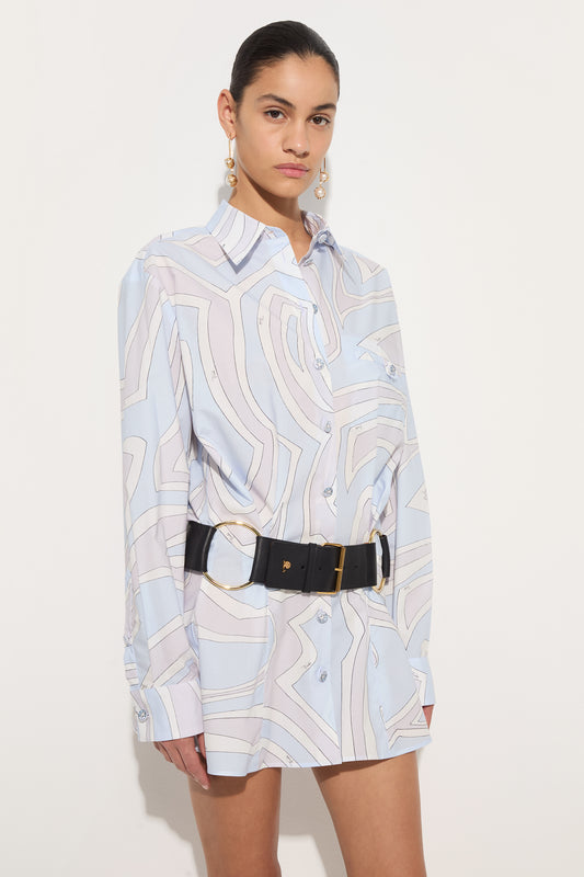 Labirinto Print Cotton Shirt Dress