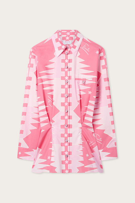 Valdimontone Print Cotton Shirt Dress