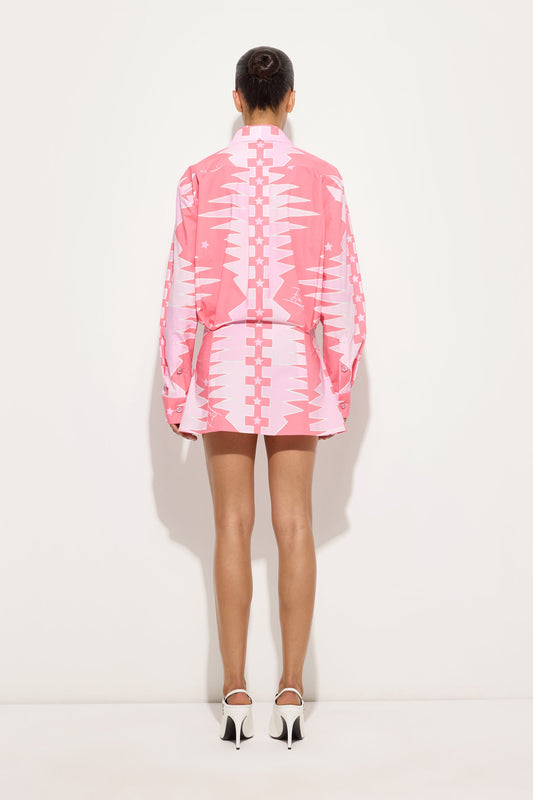 Valdimontone Print Cotton Shirt Dress