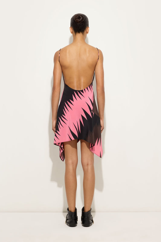 Drago Print Crêpe de Chine Foulard Dress