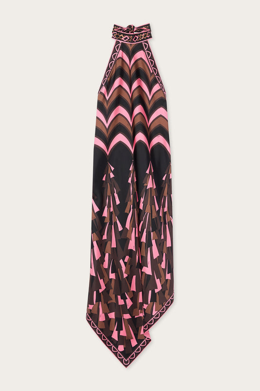Baiadera Print Halterneck Silk Dress
