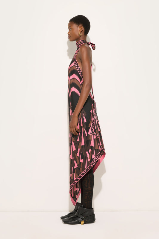Baiadera Print Halterneck Silk Dress