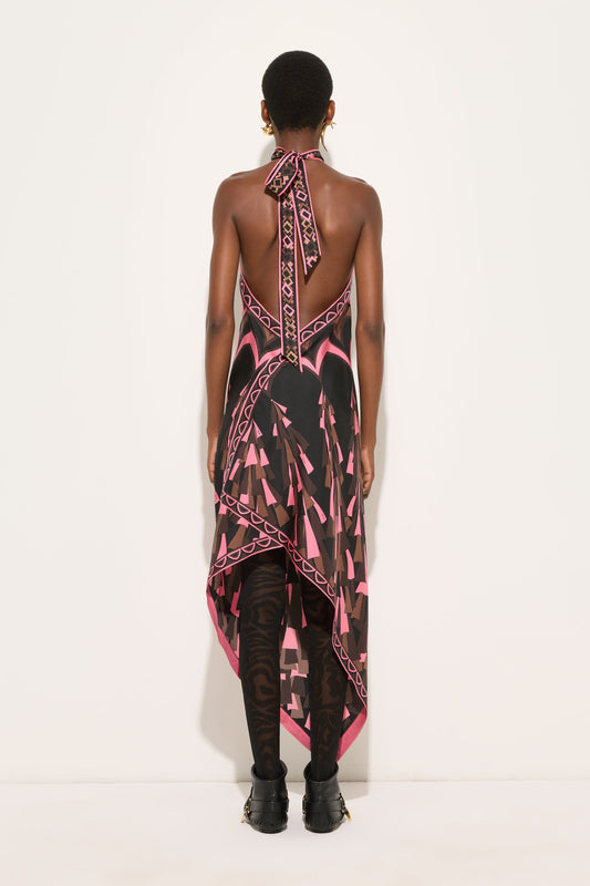 Baiadera Print Halterneck Silk Dress