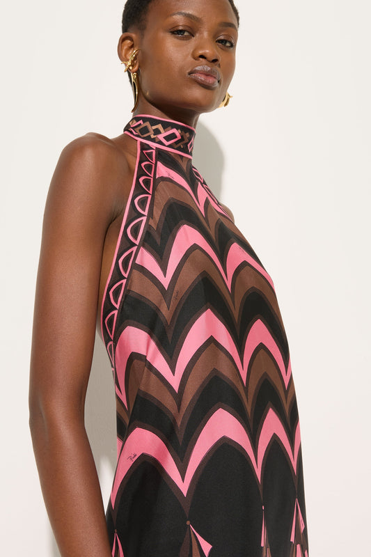 Baiadera Print Halterneck Silk Dress
