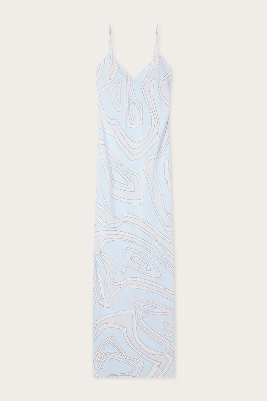 Labirinto Print Crêpe de Chine Dress