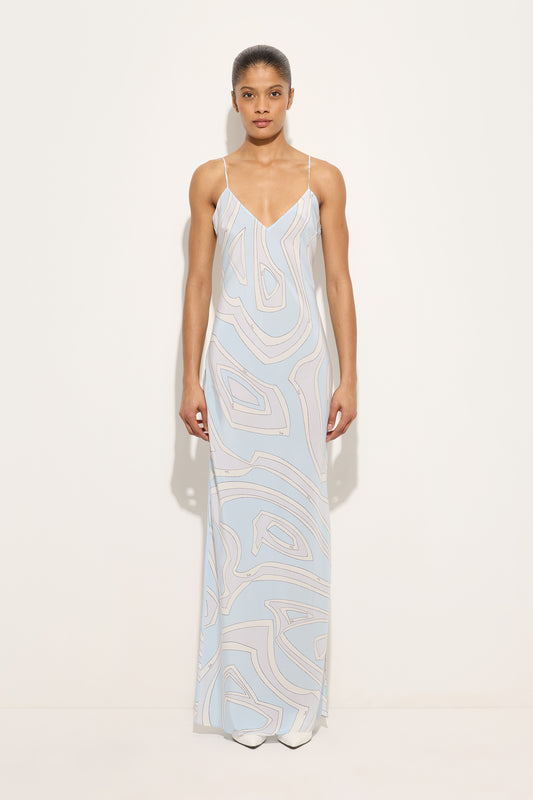 Labirinto Print Crêpe de Chine Dress