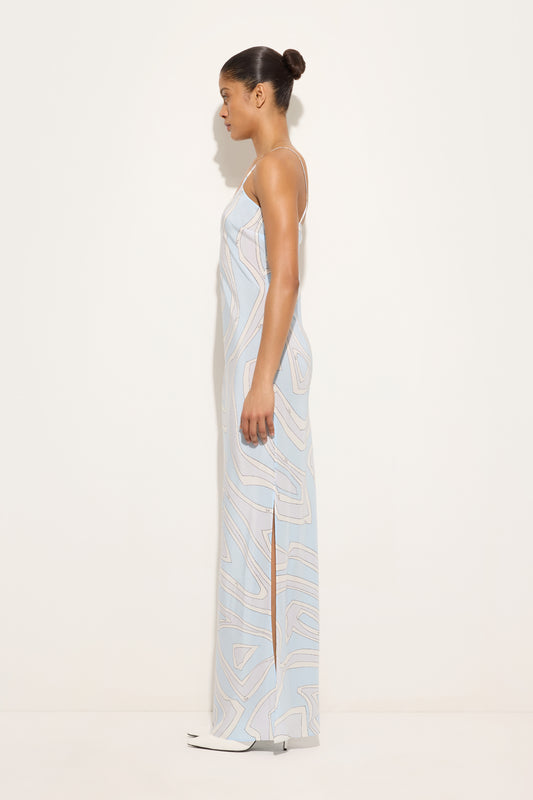Labirinto Print Crêpe de Chine Dress