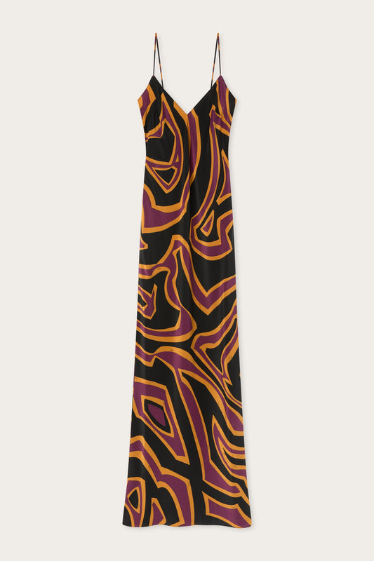 Labirinto Print Crêpe de Chine Dress