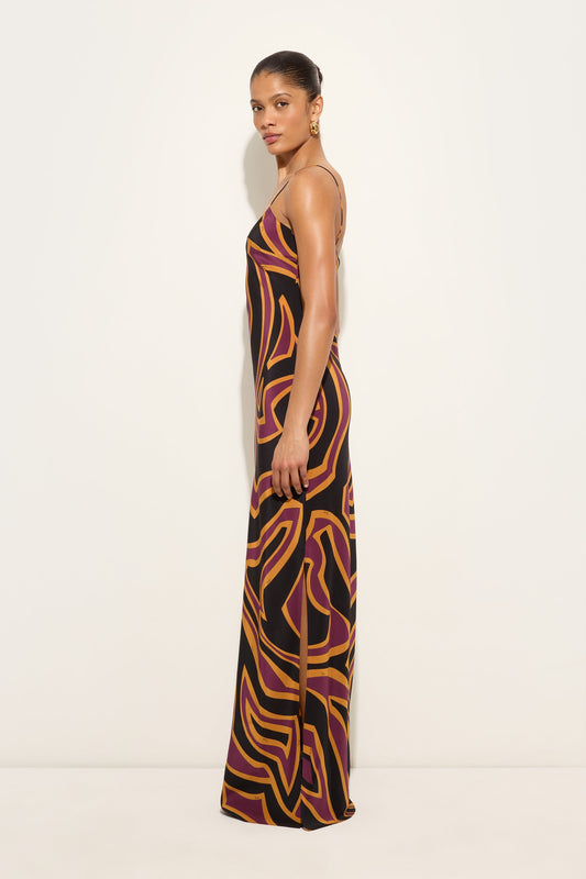 Labirinto Print Crêpe de Chine Dress