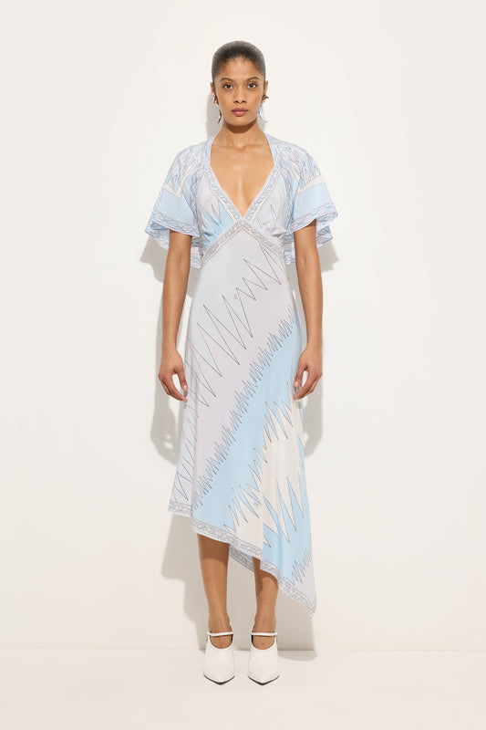 Drago and Dune Print Crêpe de Chine Dress