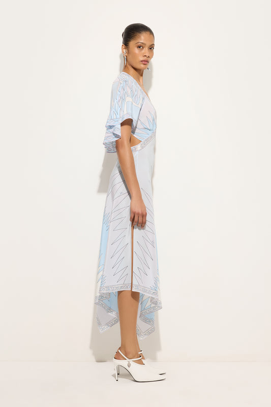 Drago and Dune Print Crêpe de Chine Dress