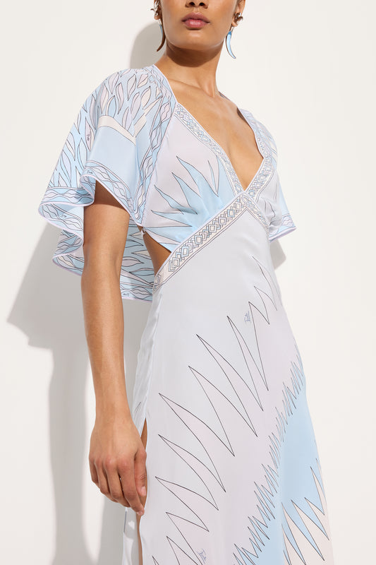 Drago and Dune Print Crêpe de Chine Dress