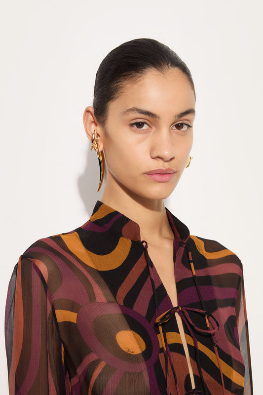 Camicia in Creponne in Stampa Marmo