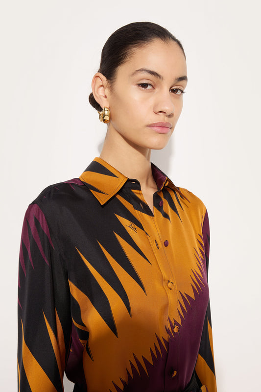 Camicia in Seta in Stampa Drago