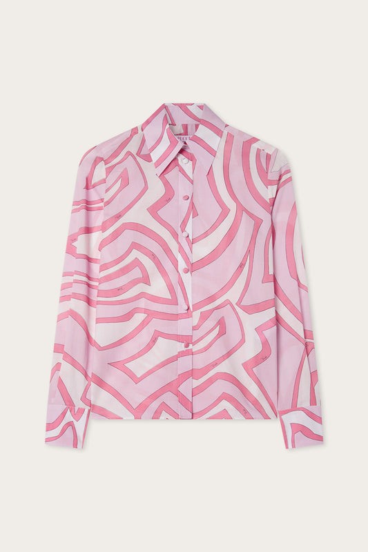 Labirinto Print Cotton Muslin Shirt