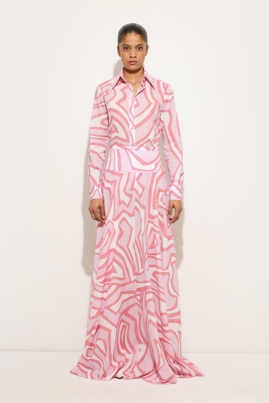 Labirinto Print Cotton Muslin Shirt