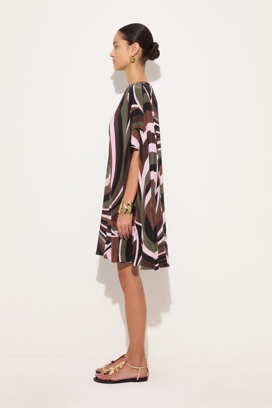 Iride Print Crêpe de Chine Kaftan