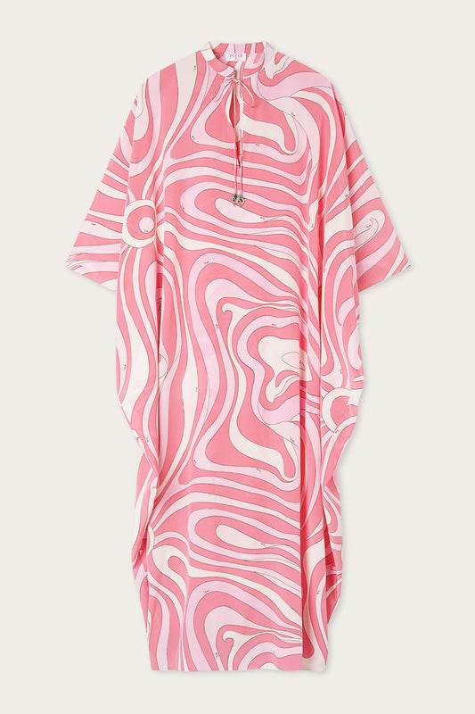 Marmo Print Silk Kaftan