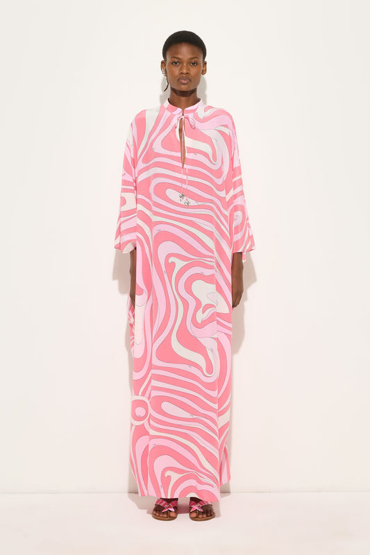Marmo Print Silk Kaftan