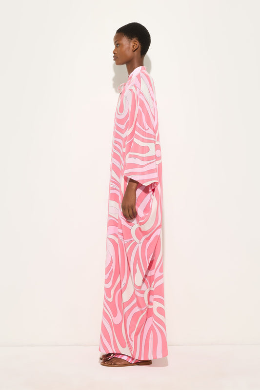 Marmo Print Silk Kaftan