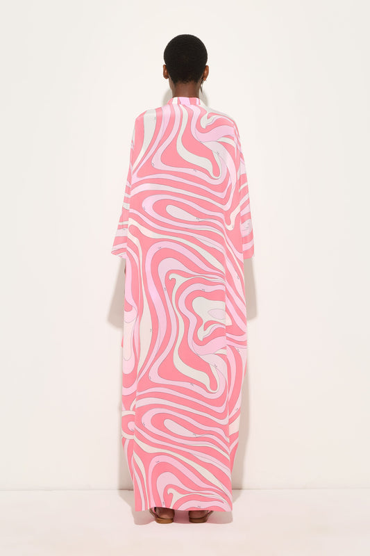 Marmo Print Silk Kaftan