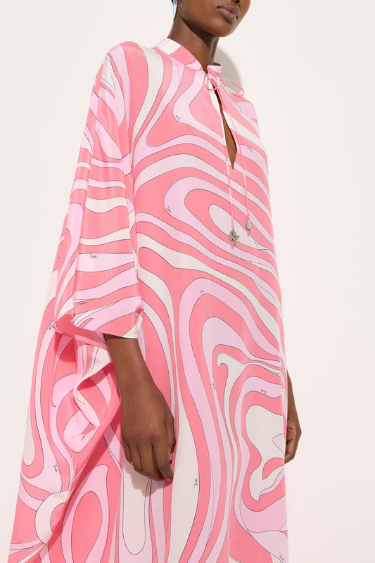 Marmo Print Silk Kaftan