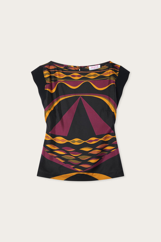 Top in Seta in Stampa Dune