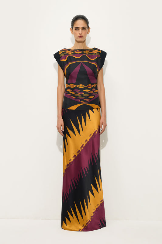 Top in Seta in Stampa Dune