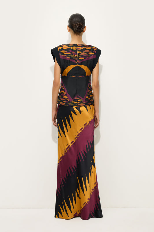 Top in Seta in Stampa Dune