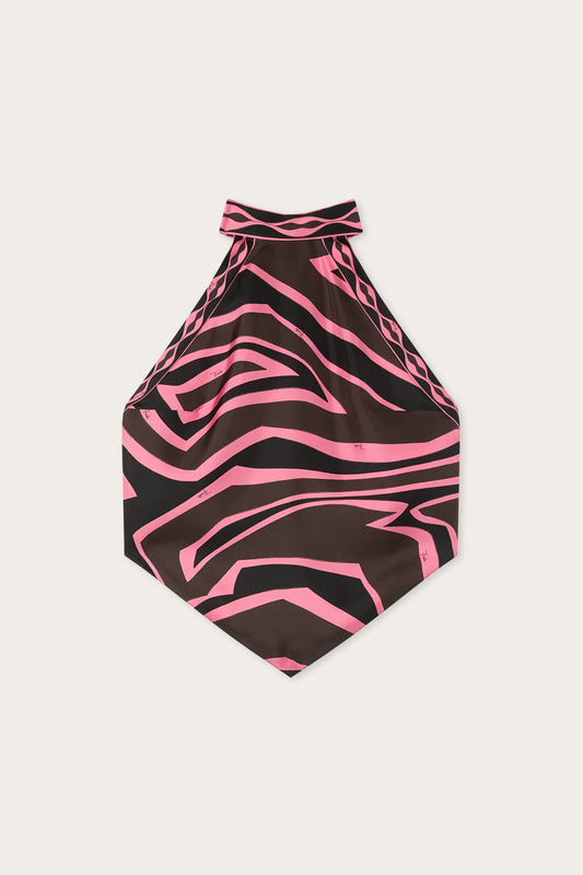 Labirinto Print Silk Scarf Top