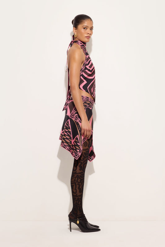 Labirinto Print Silk Scarf Top