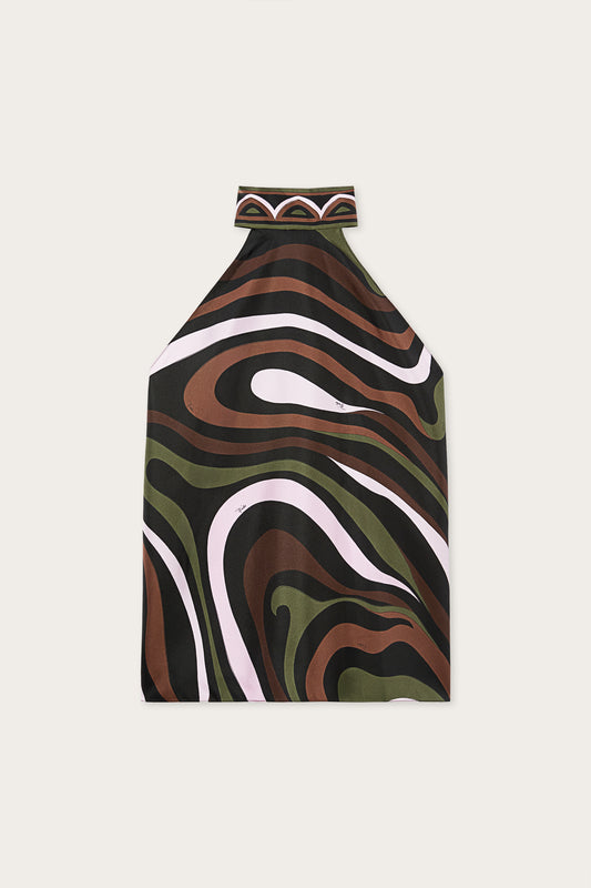 Marmo Print Scarf Top