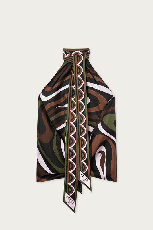 Marmo Print Scarf Top