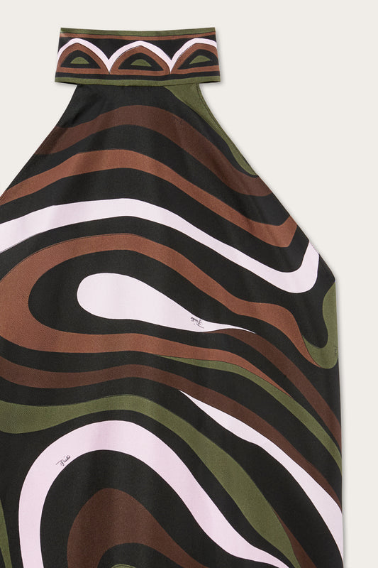 Marmo Print Scarf Top
