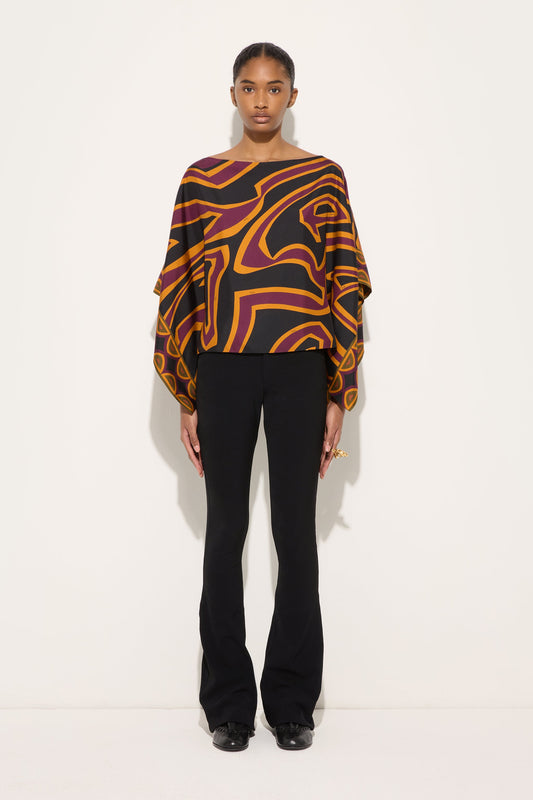 Blusa in Seta in Stampa Labirinto