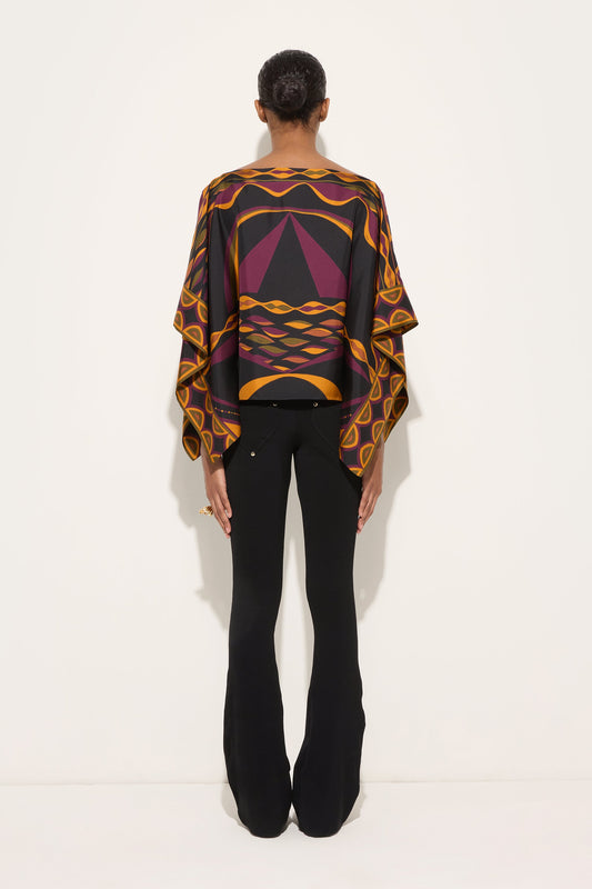 Blusa in Seta in Stampa Labirinto