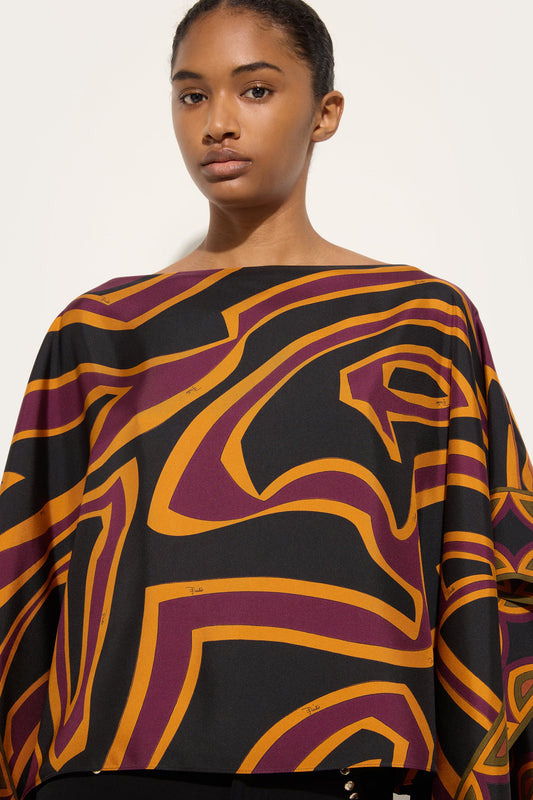 Blusa in Seta in Stampa Labirinto