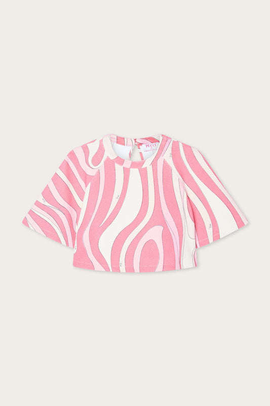 Marmo Print Terry Cloth Top